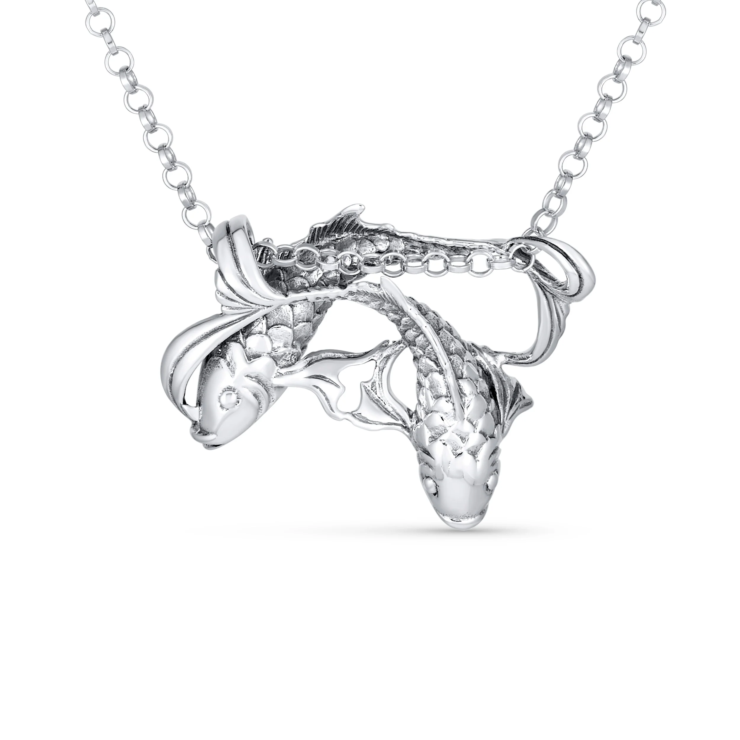 Vintage Angel Goddess Wings Pendant Necklace Antiqued .925 Sterling Silver - Image 7
