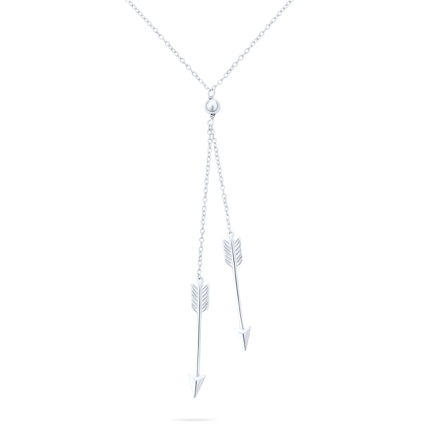 Vertical Dangle Lariat Pendant Necklace for Teens 14K Gold Plated Silver