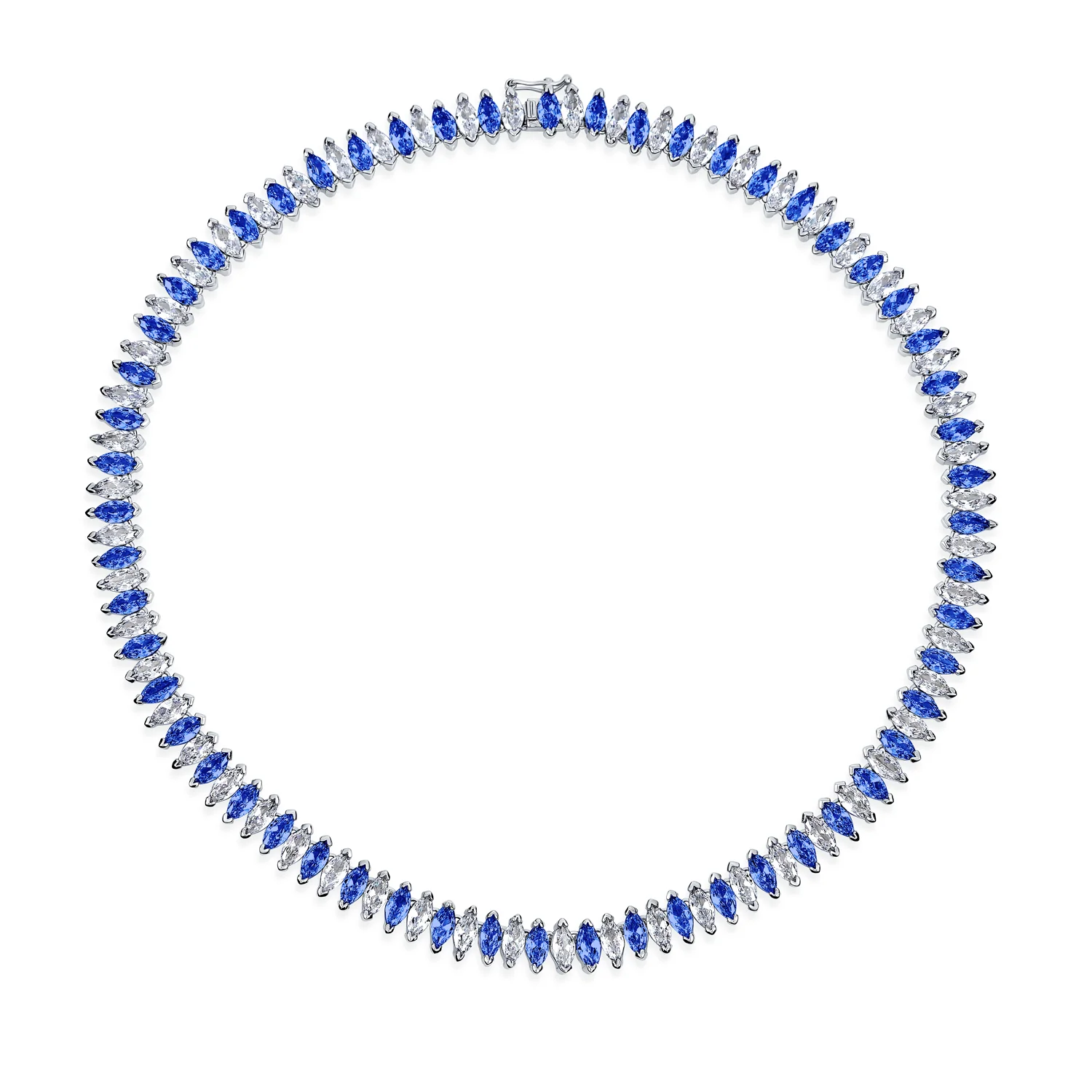 Vintage Art Deco Collar Necklace Clear White Cubic Zirconia for Bridal Events