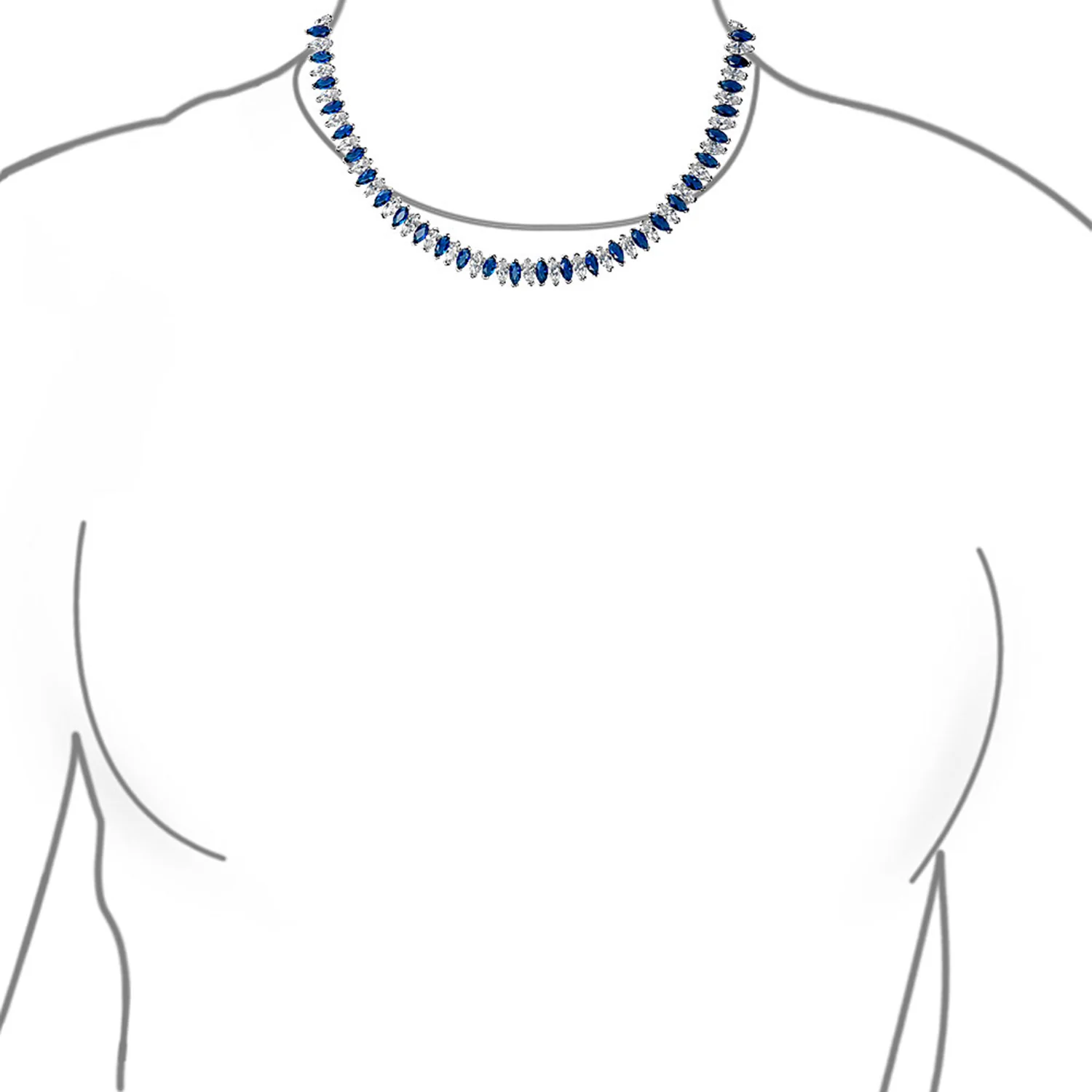 Vintage Art Deco Collar Necklace Clear White Cubic Zirconia for Bridal Events - Image 10