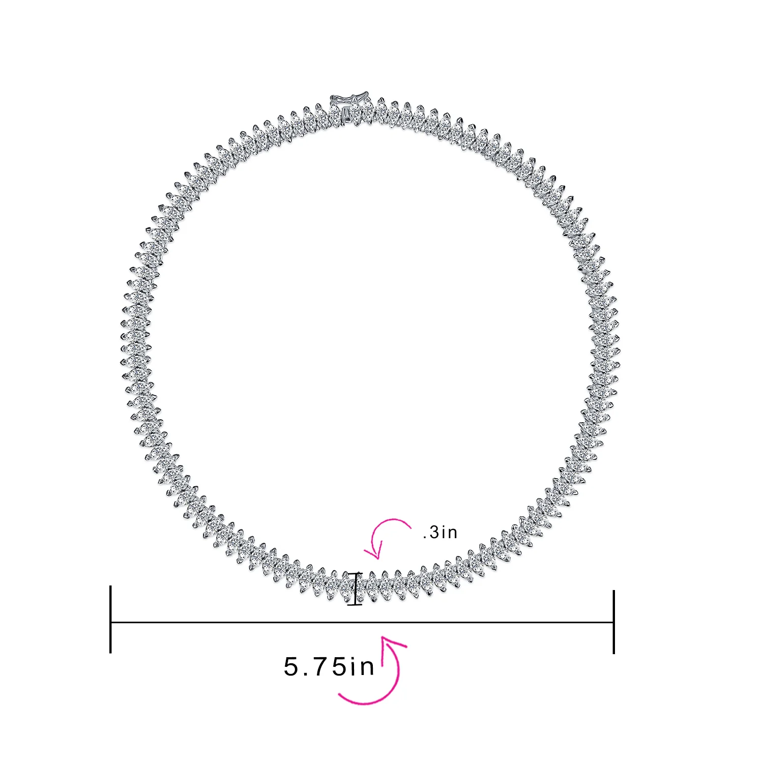 Vintage Art Deco Collar Necklace Clear White Cubic Zirconia for Bridal Events - Image 11