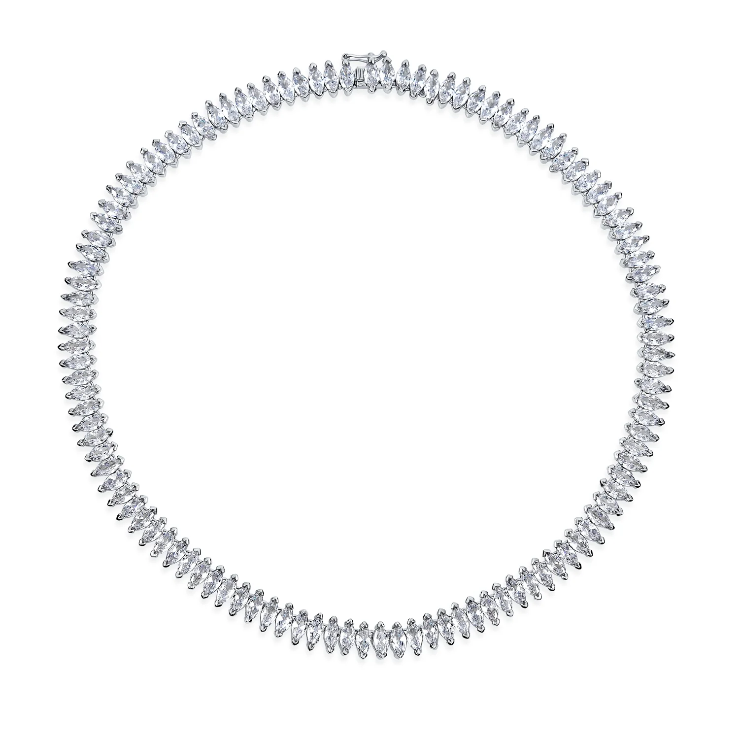 Vintage Art Deco Collar Necklace Clear White Cubic Zirconia for Bridal Events - Image 2
