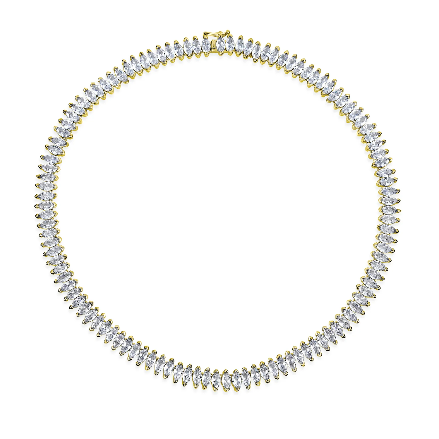 Vintage Art Deco Collar Necklace Clear White Cubic Zirconia for Bridal Events - Image 3