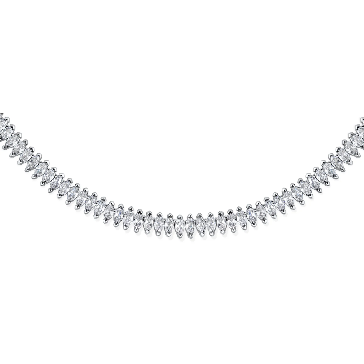 Vintage Art Deco Collar Necklace Clear White Cubic Zirconia for Bridal Events - Image 5