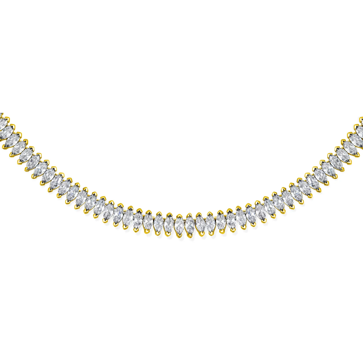 Vintage Art Deco Collar Necklace Clear White Cubic Zirconia for Bridal Events - Image 6