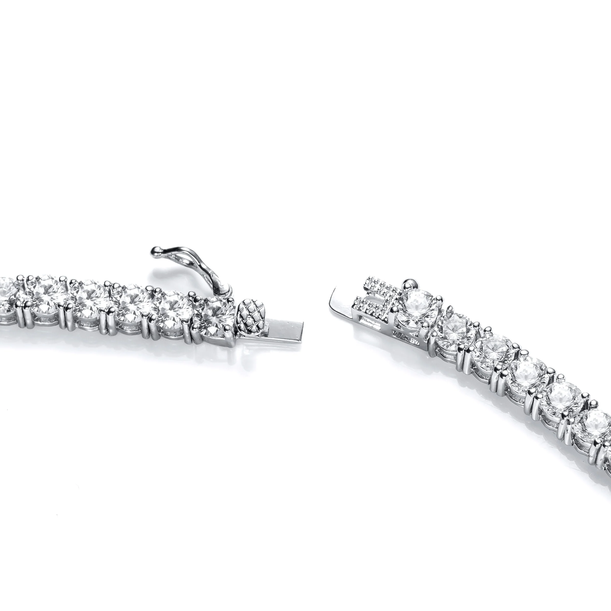 Art Deco Bridal Teardrop CZ Collar Necklace Silver Plated - Image 4