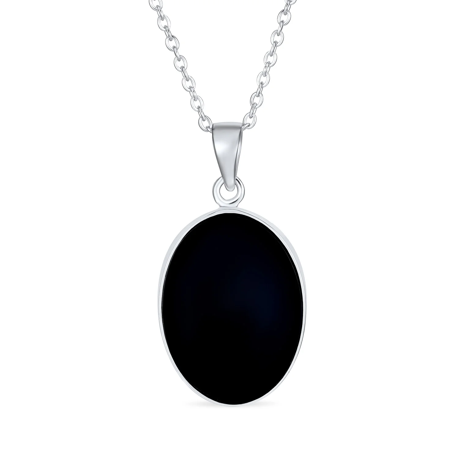 Cat Cameo Pendant Necklace Kitten Portrait Black CZ Two Tone .925 Sterling Silver - Image 2