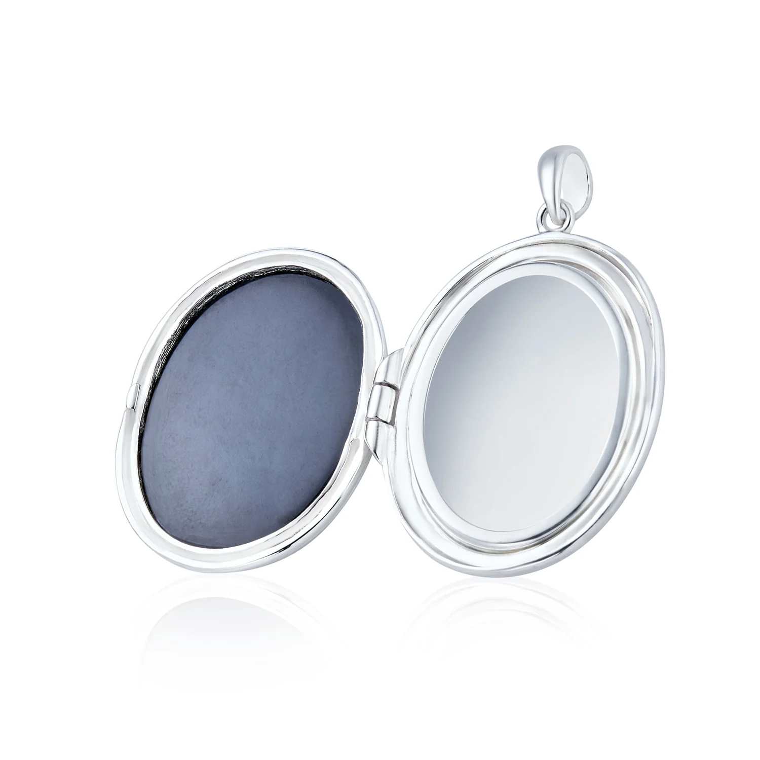Vintage Style Blue Agate Our Lady of Guadalupe Locket Necklace Sterling Silver - Image 2