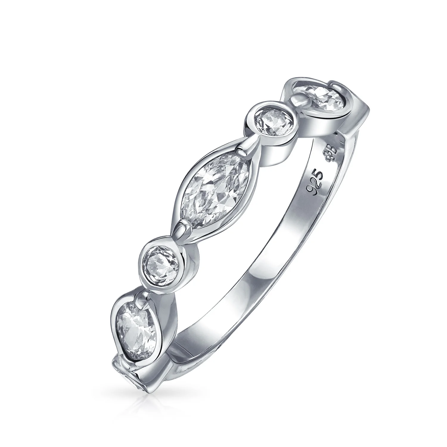 Vintage Style Cocktail Statement Ring with Cubic Zirconia in Sterling Silver - Image 5
