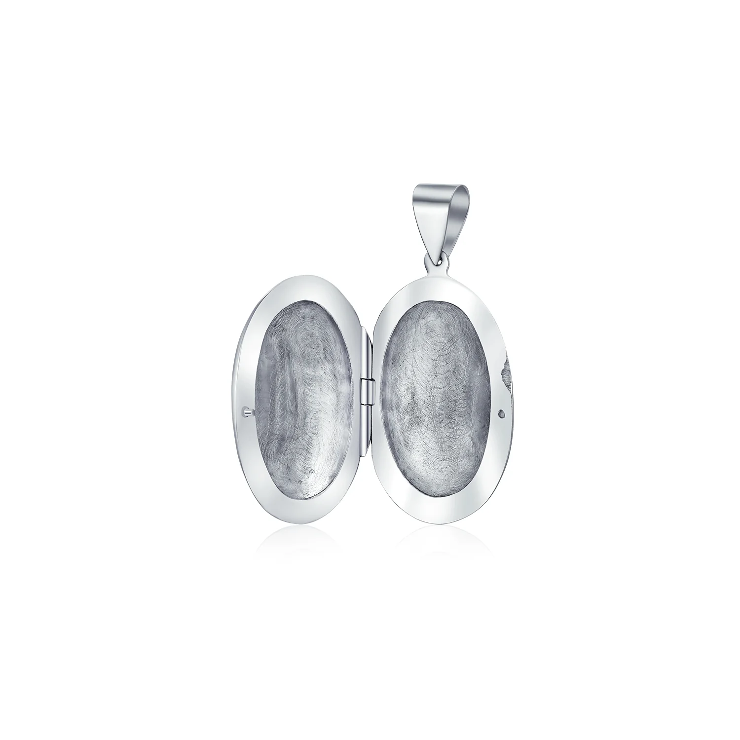Vintage Style Floral Design Small Oval Shape Photo Locket Necklace Pendant .925 Sterling Silver - Image 2