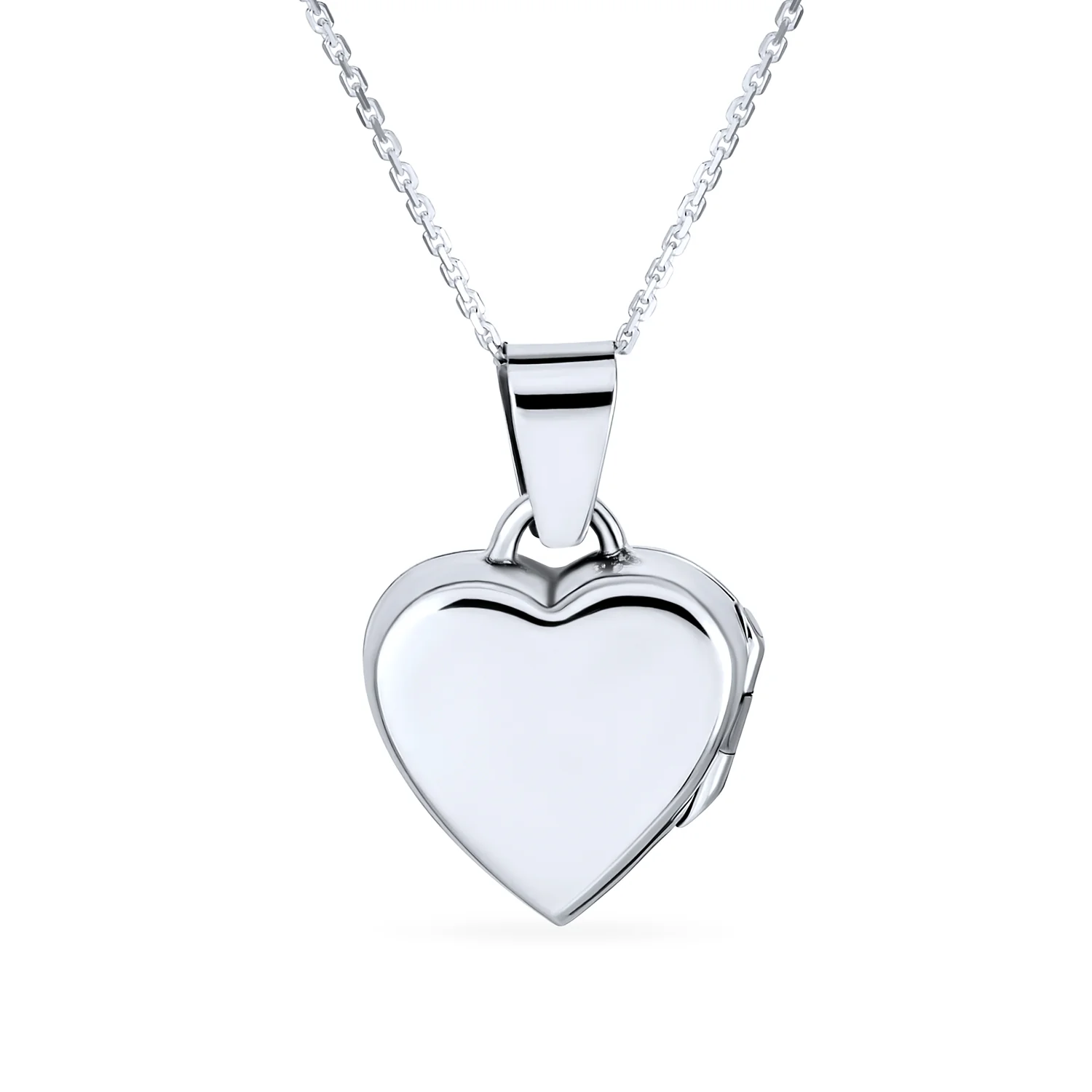 Small Vintage CZ Floral Heart Photo Locket Necklace Pendant Sterling Silver - Image 3