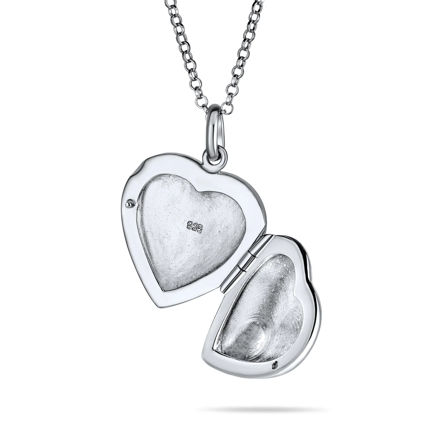 Vintage Floral Rose Heart Locket Necklace Pendant Silver - Image 2