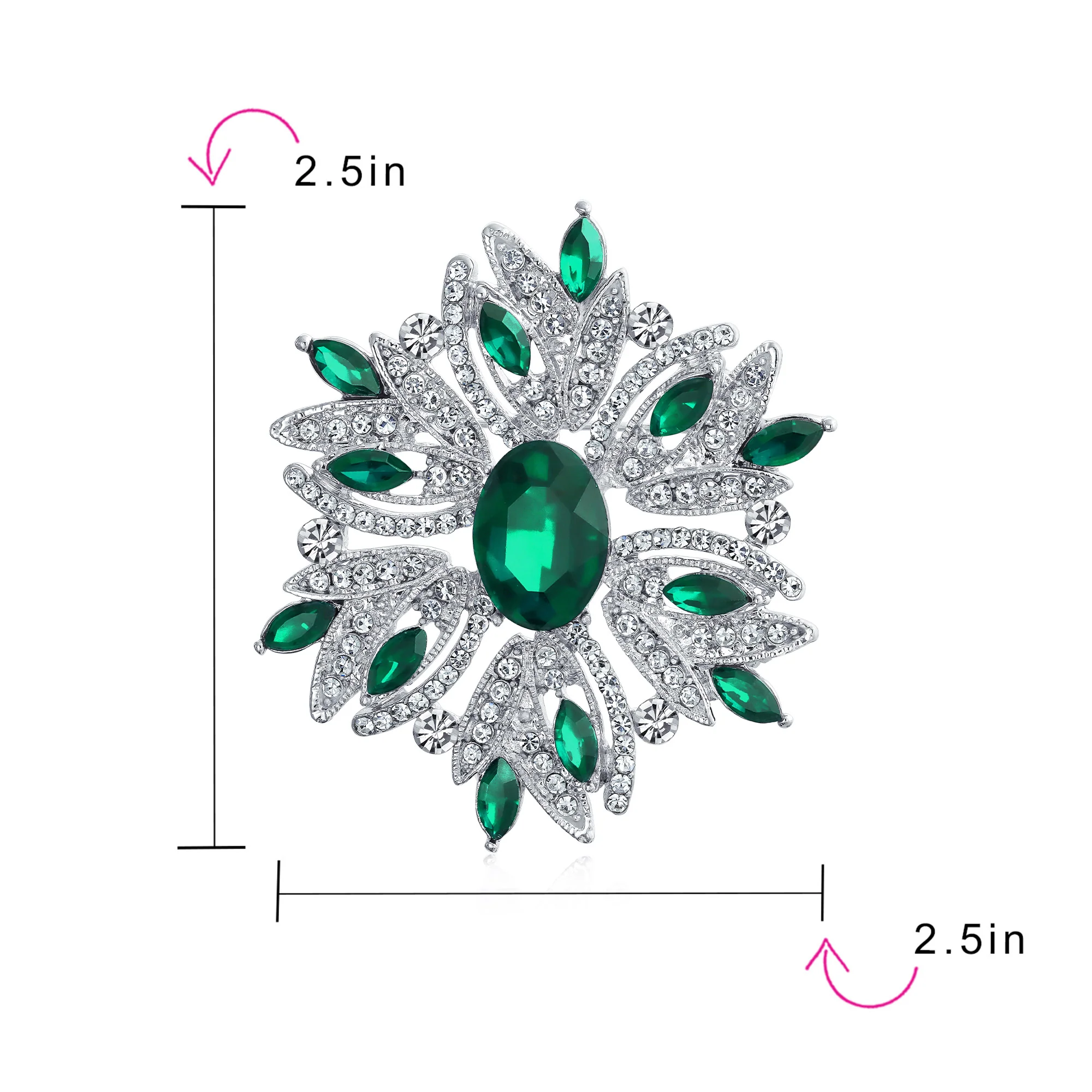 Vintage Style Gemstone Crystal Flower Art Deco Brooche Pin for Scarves - Image 19
