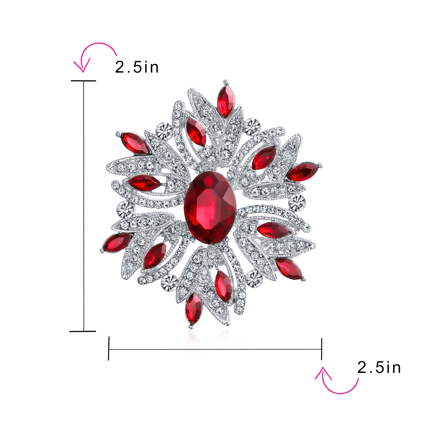 Vintage Style Gemstone Crystal Flower Art Deco Brooche Pin for Scarves - Image 20
