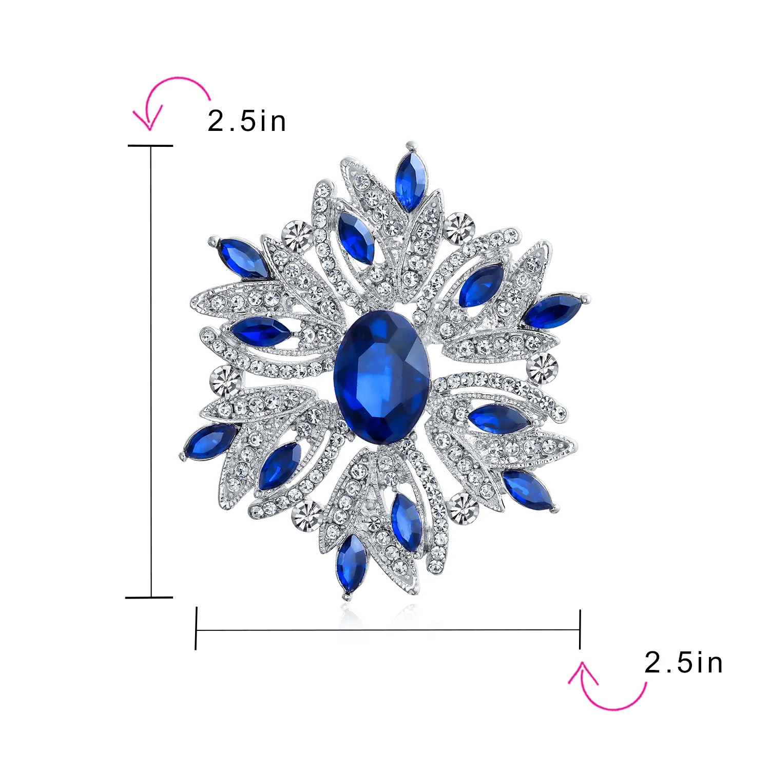 Vintage Style Gemstone Crystal Flower Art Deco Brooche Pin for Scarves - Image 21