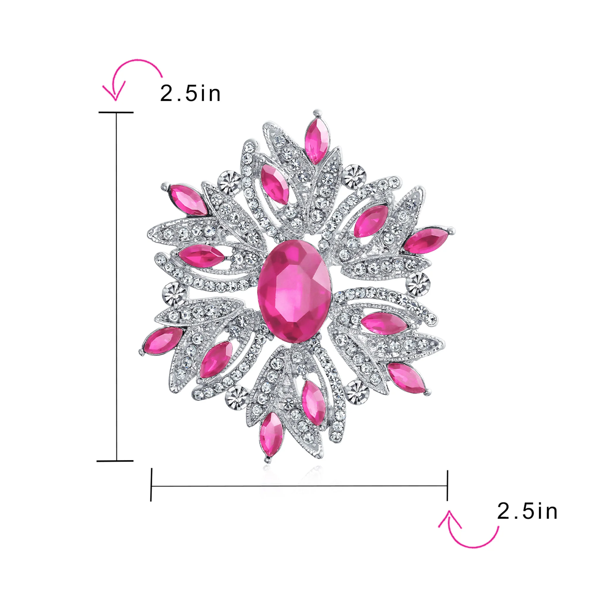 Vintage Style Gemstone Crystal Flower Art Deco Brooche Pin for Scarves - Image 23