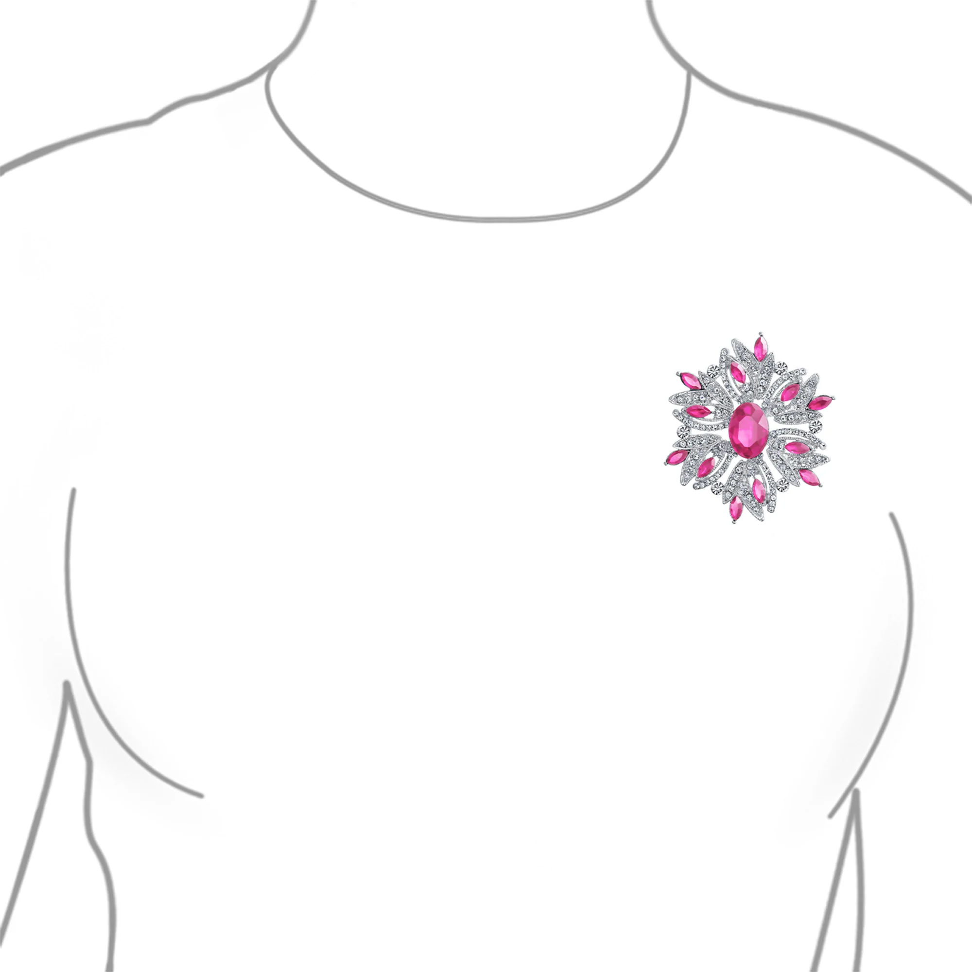 Vintage Style Gemstone Crystal Flower Art Deco Brooche Pin for Scarves - Image 29