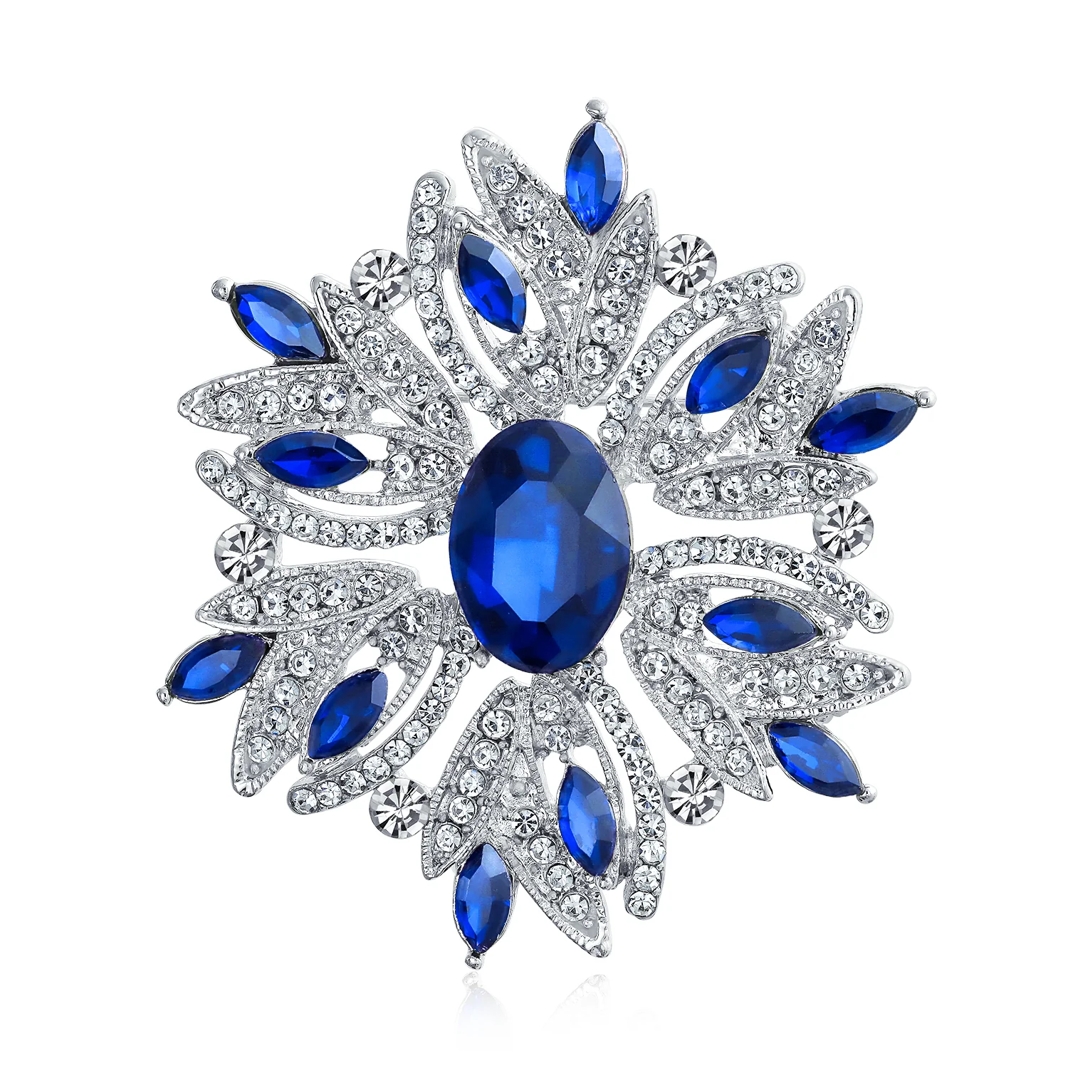 Vintage Style Gemstone Crystal Flower Art Deco Brooche Pin for Scarves - Image 3