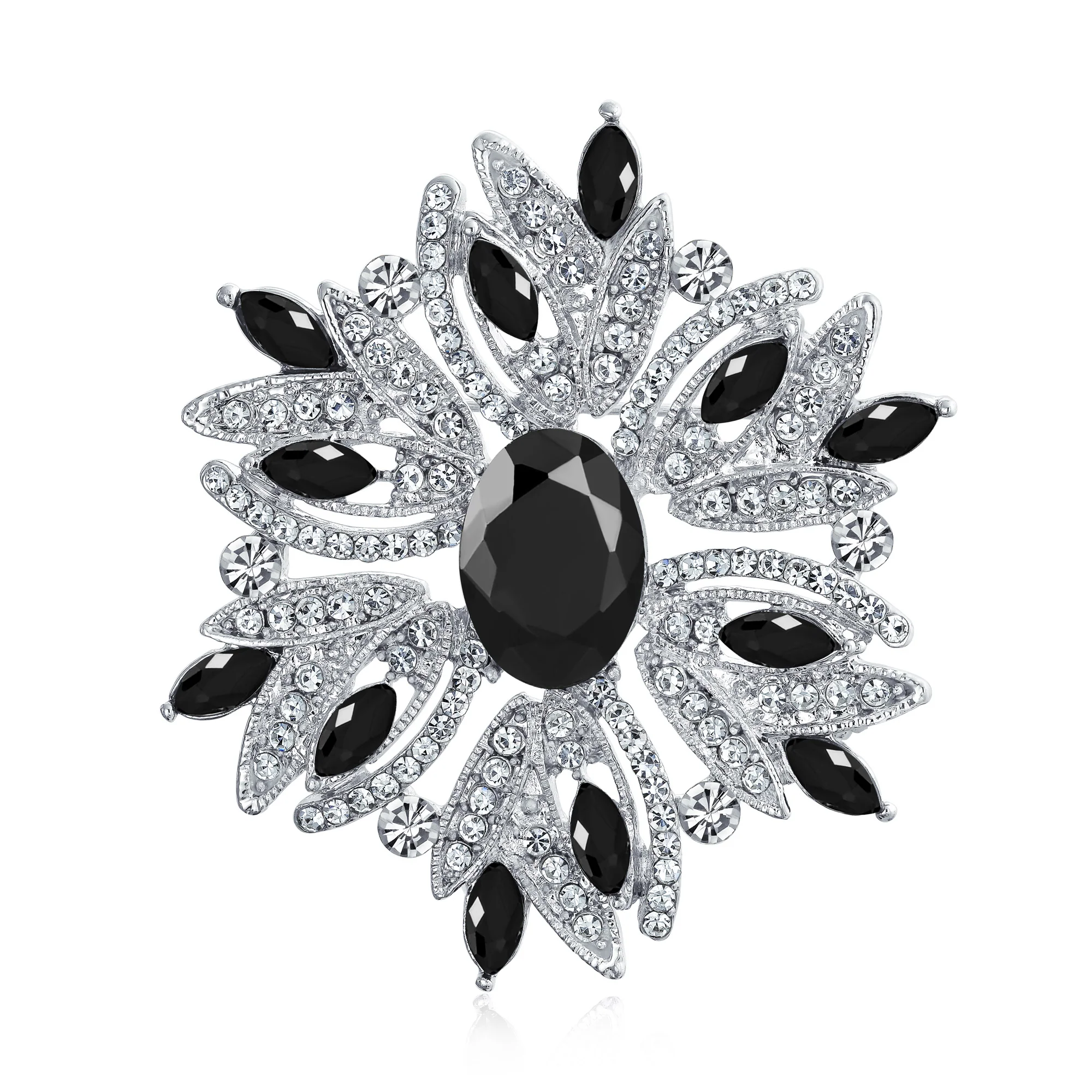 Vintage Style Gemstone Crystal Flower Art Deco Brooche Pin for Scarves - Image 6