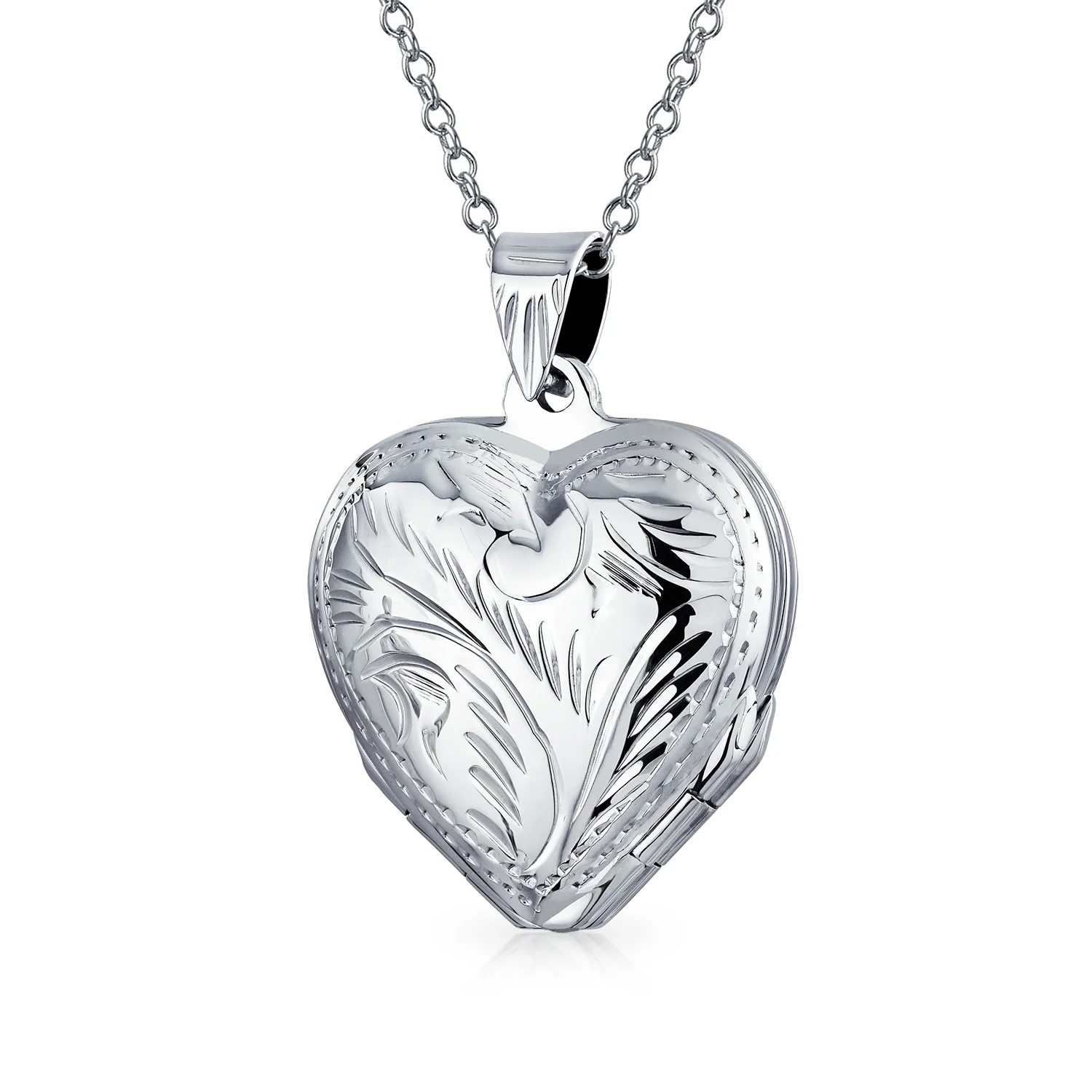 Vintage Heart Locket Necklace Holds Multiple Photos Silver