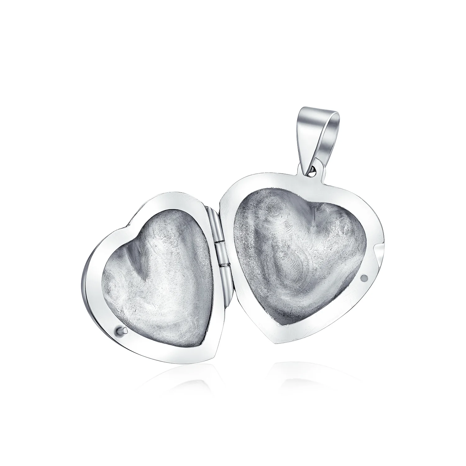 Vintage Style Keepsake Leaf Design Heart Photo Locket Necklace Pendant .925 Silver - Image 2