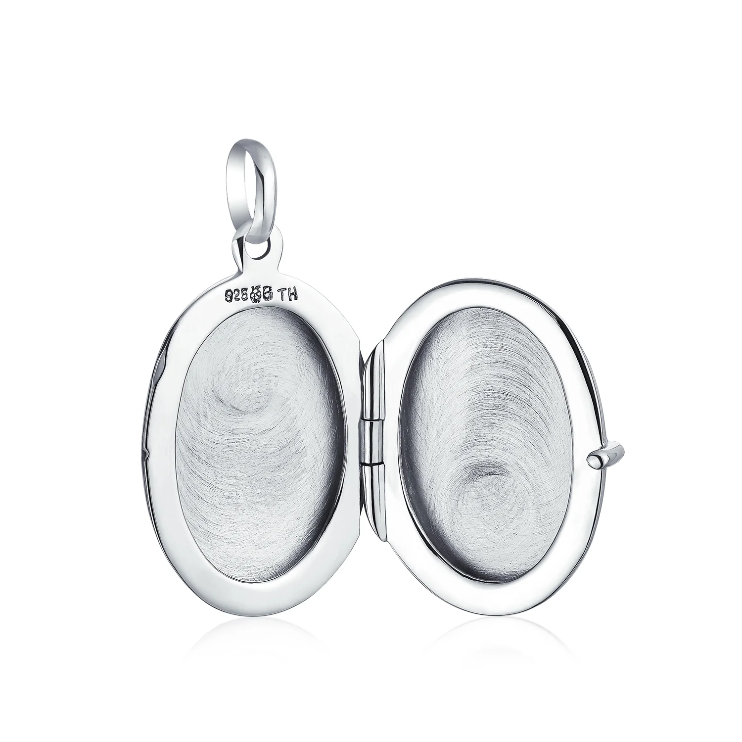Sterling Silver Oval Photo Locket Necklace with Etched Leaf Scroll Design Holds Two Memory Pictures - Image 4