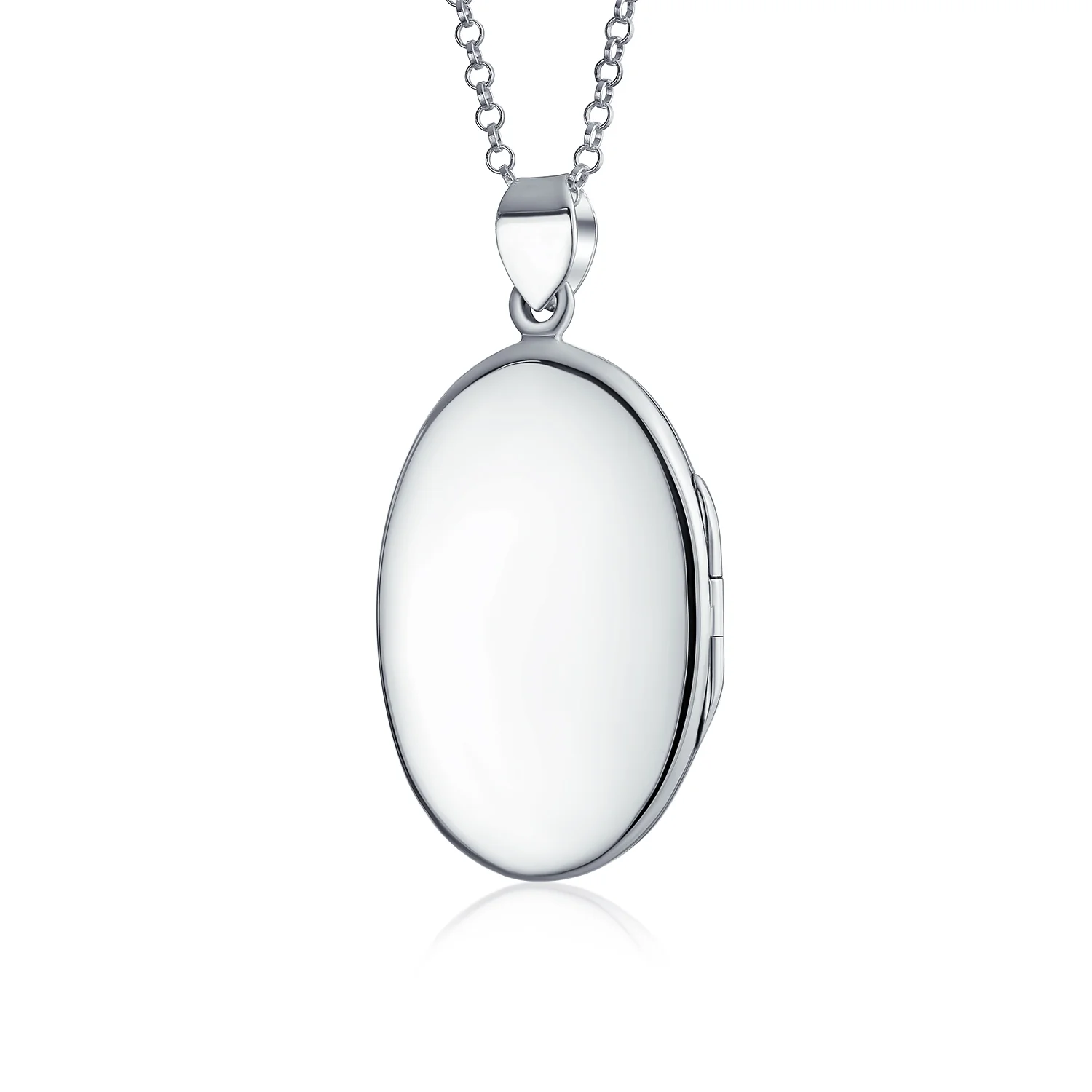 Vintage Sunflower Photo Oval Sterling Silver Locket Necklace - Image 3