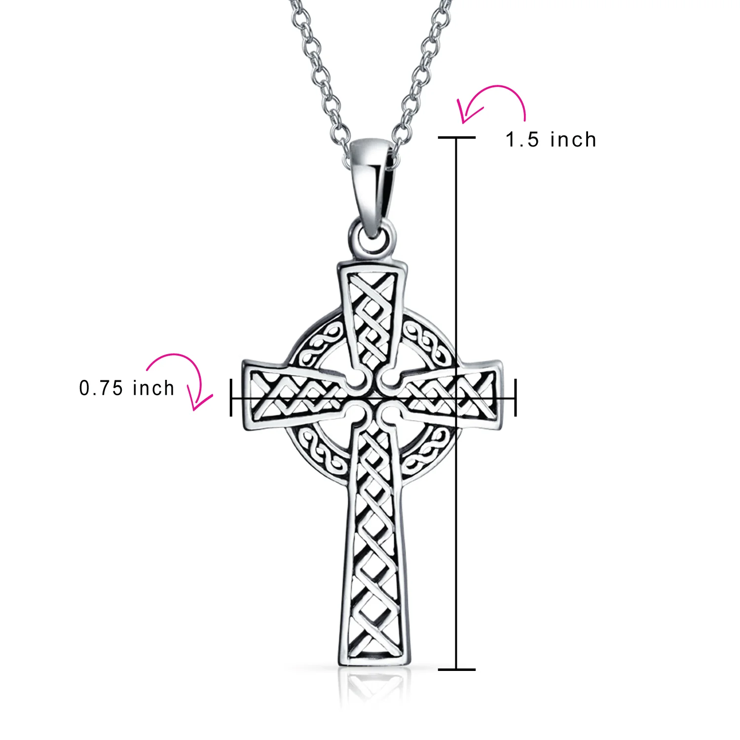 Vintage Viking Love Knot Celtic Cross Pendant Necklace Sterling Silver Teens - Image 4