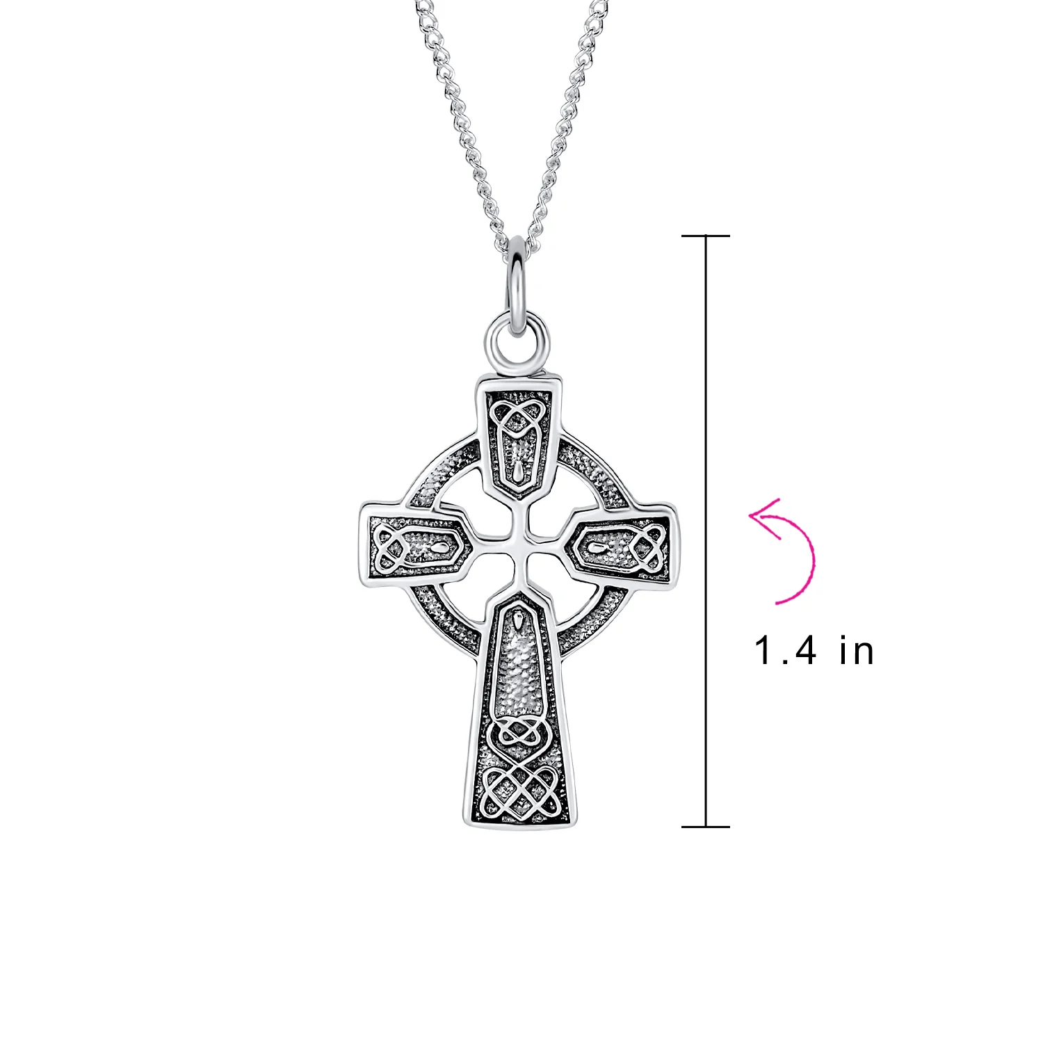 Vintage Viking Love Knot Celtic Cross Pendant Necklace Sterling Silver Teens - Image 4