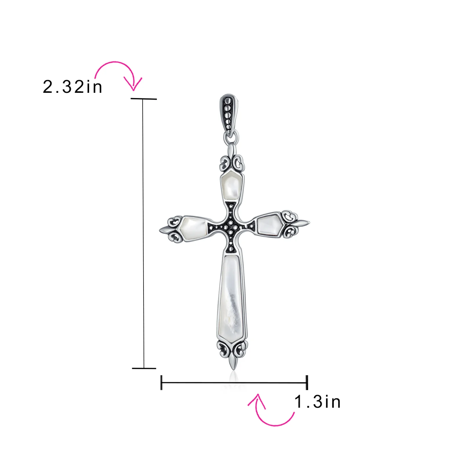 Vintage Turquoise Gemstone Cross Pendant Necklace Silver - Image 12