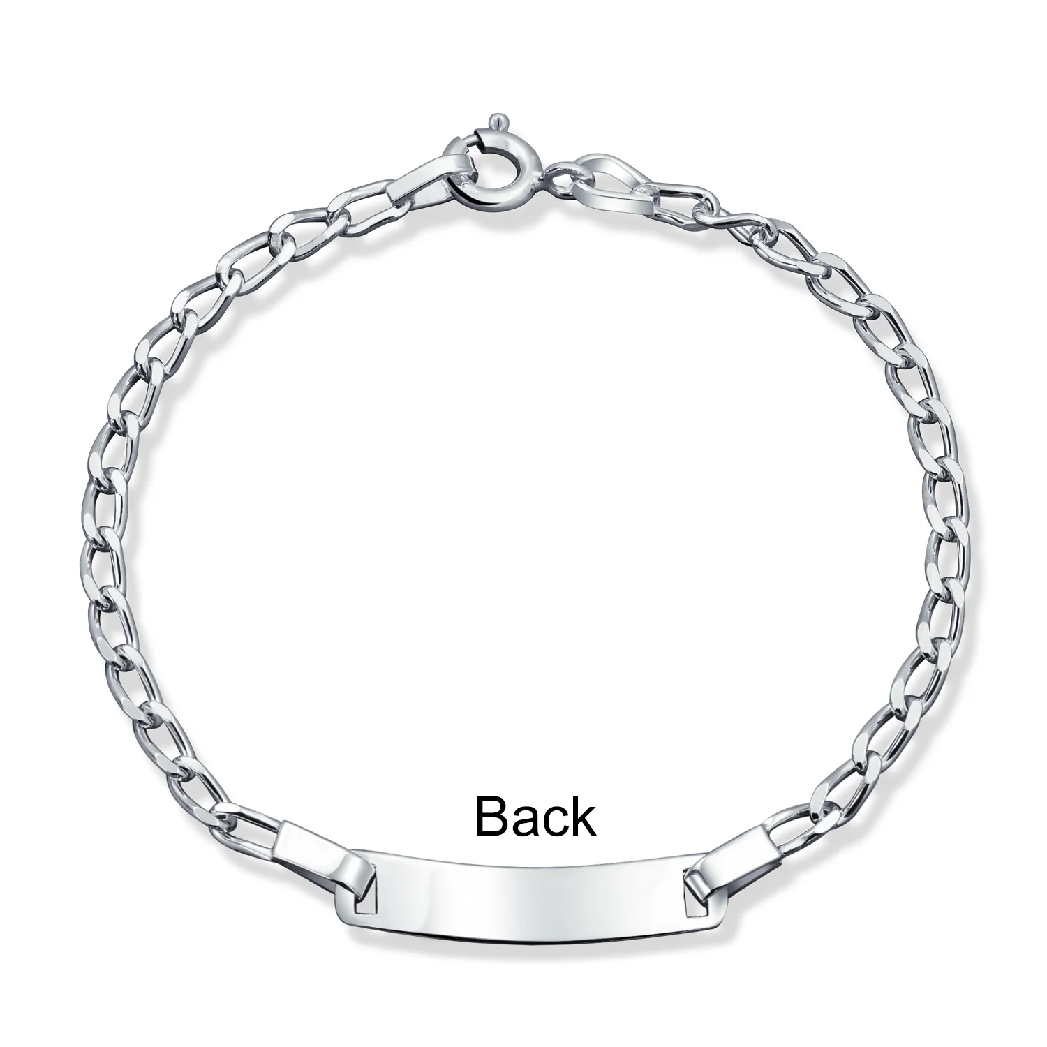 Dainty Thin Name Identification ID Bracelet Curb Link .925 Sterling Silver Small Wrist 6 Inch - Image 3