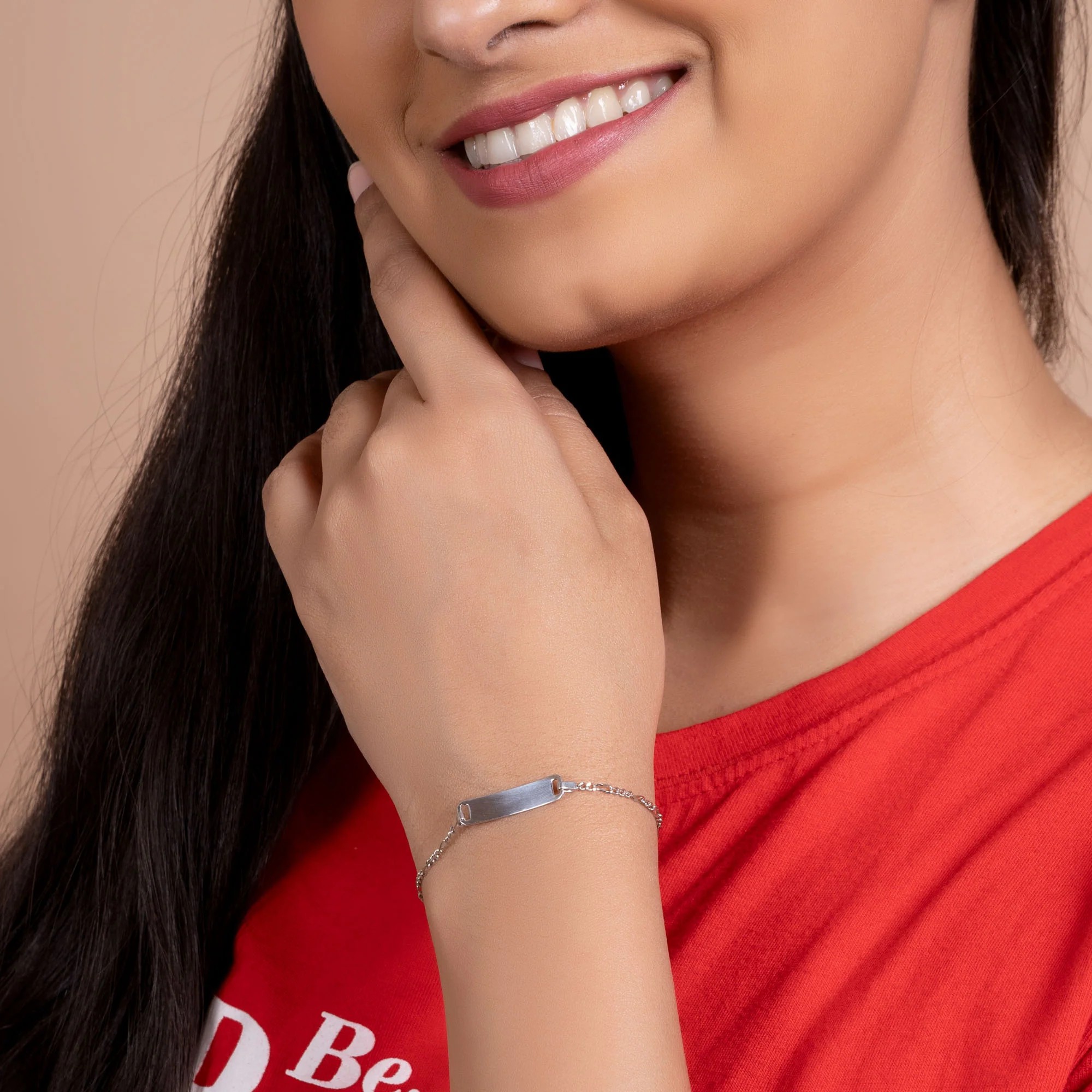 Dainty Thin Name Identification ID Bracelet Curb Link .925 Sterling Silver Small Wrist 6 Inch - Image 4