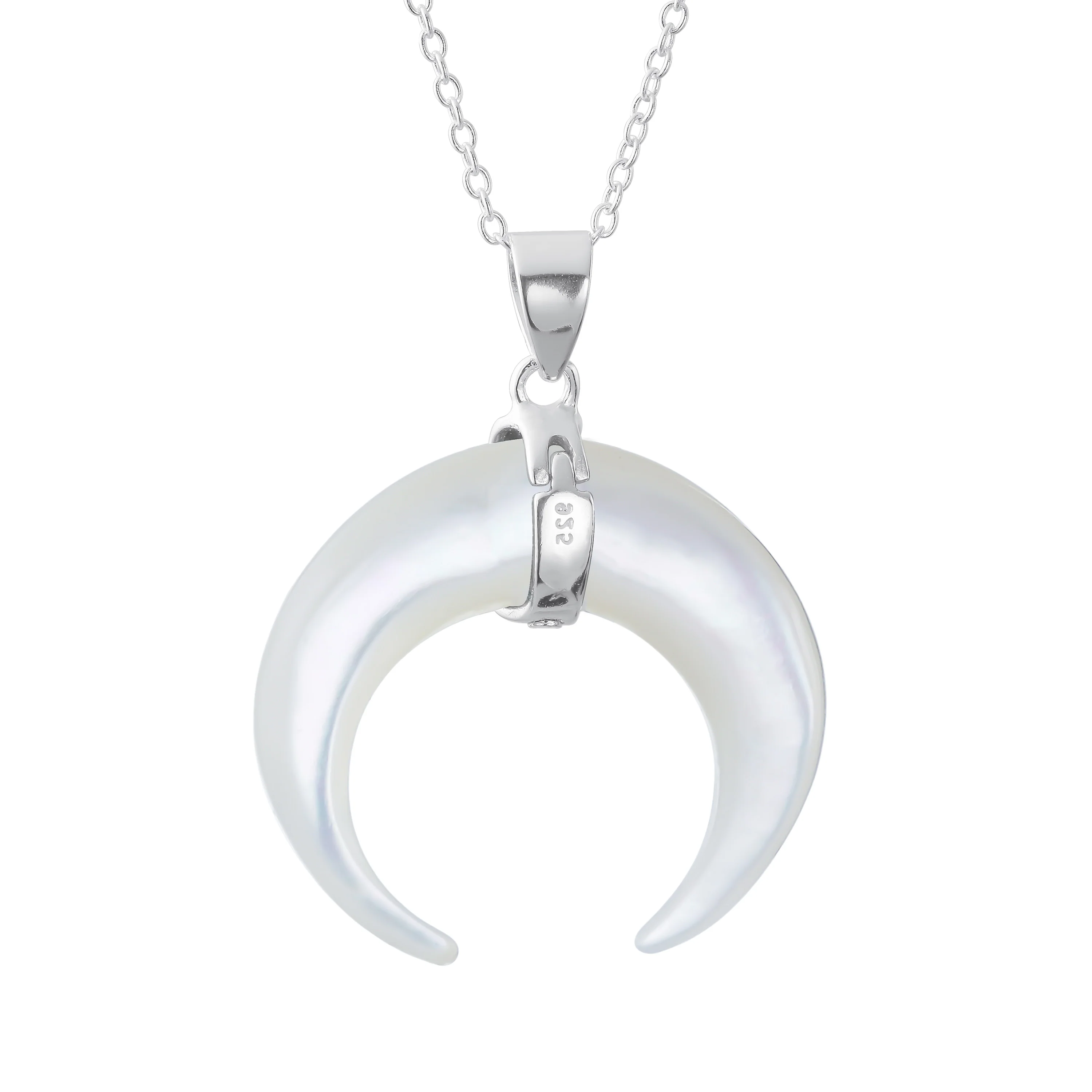 Western Jewelry Boho Crescent Moon Pendant Necklace with Turquoise and Onyx - Image 4