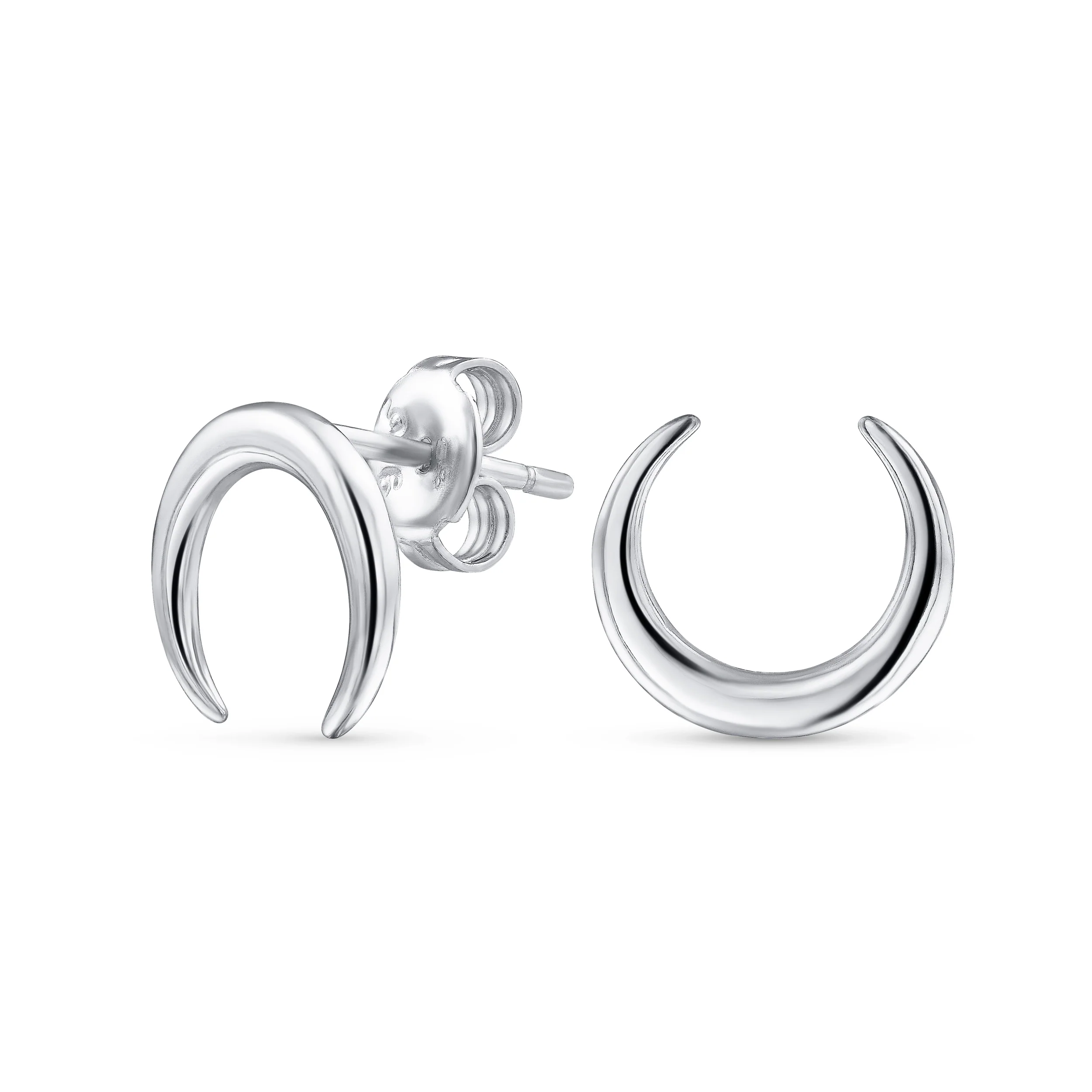 Western Jewelry Boho Tribal Style Stud Earrings with Crescent Moon Design - Image 2