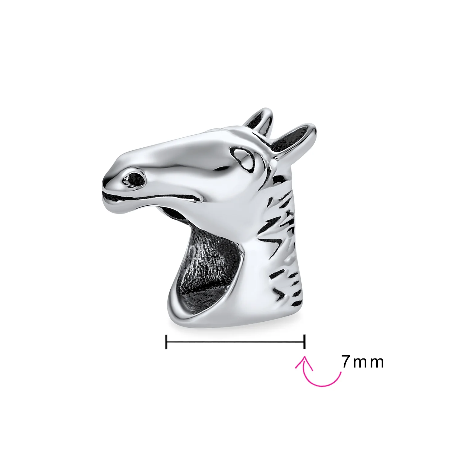 Western Equestrian Horse Charm Bead .925 Sterling Silver Fits European Bracelet - Image 4