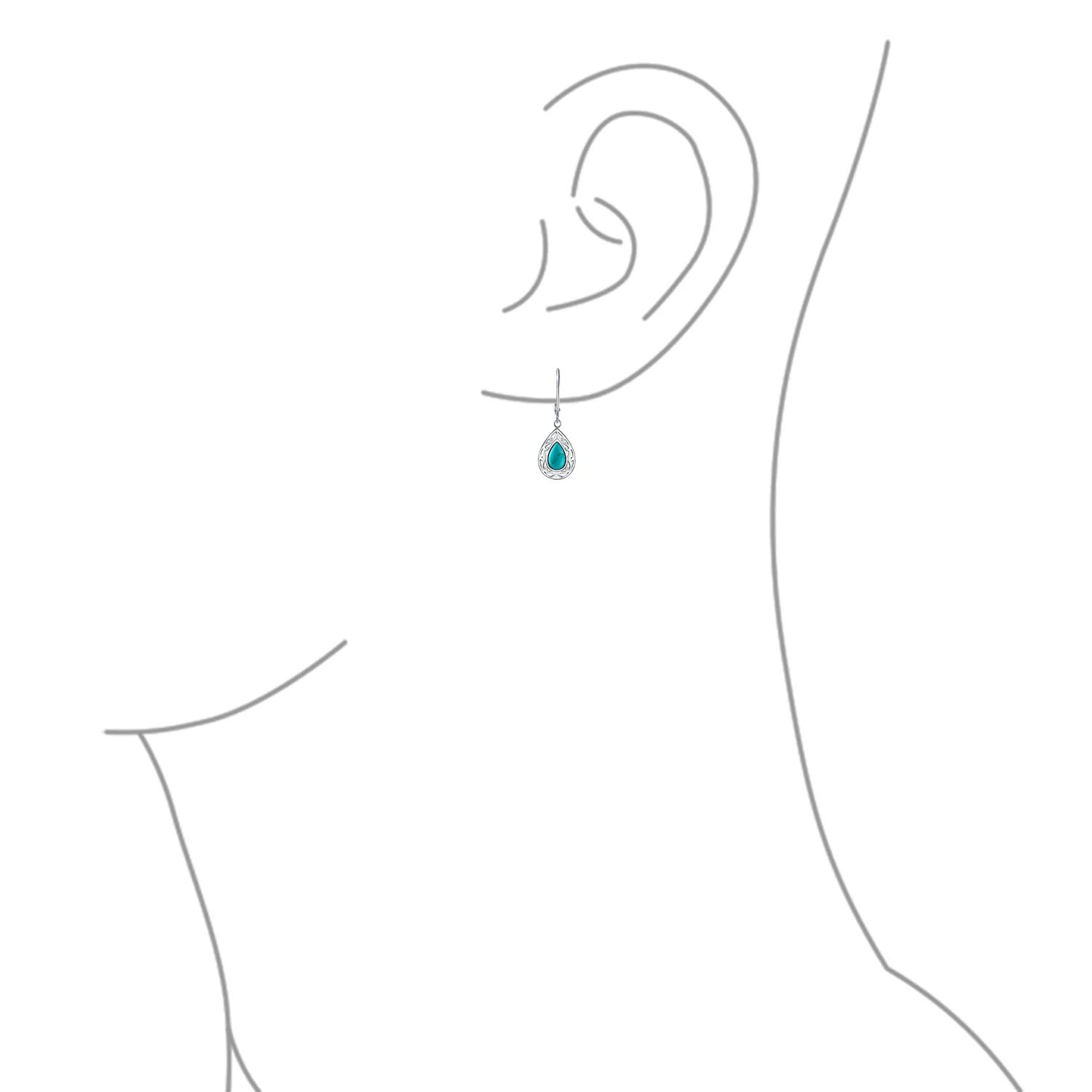 Western Style Dangle Gemstone Earrings with Blue Lapis Lazuli & Turquoise Onyx - Image 7