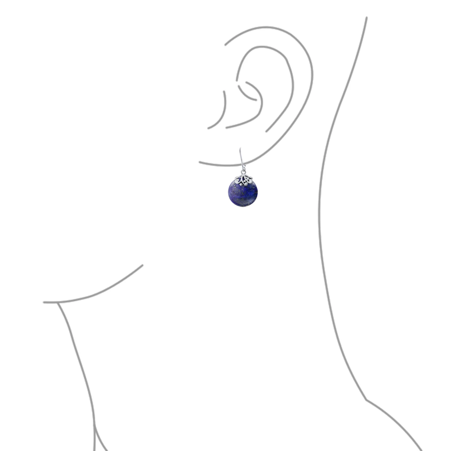 Bali Style Circle Round Shape Green Jade Dangle Drops Earrings .925 Sterling Silver Leverback - Image 14