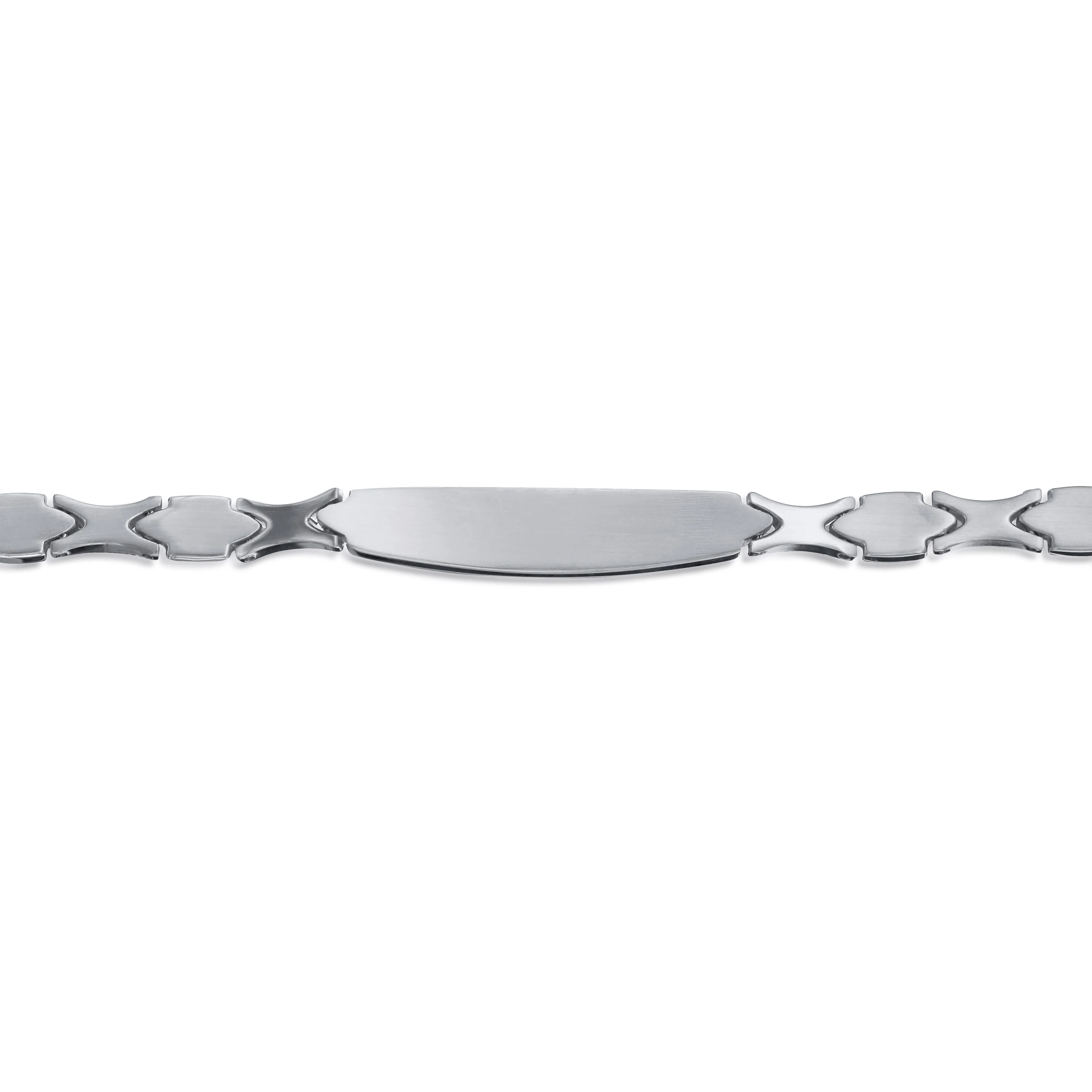 Western Leaf Link Chain Red ID Bracelet for Men Silver Stainless Steel 7.5 Inch - Image 20