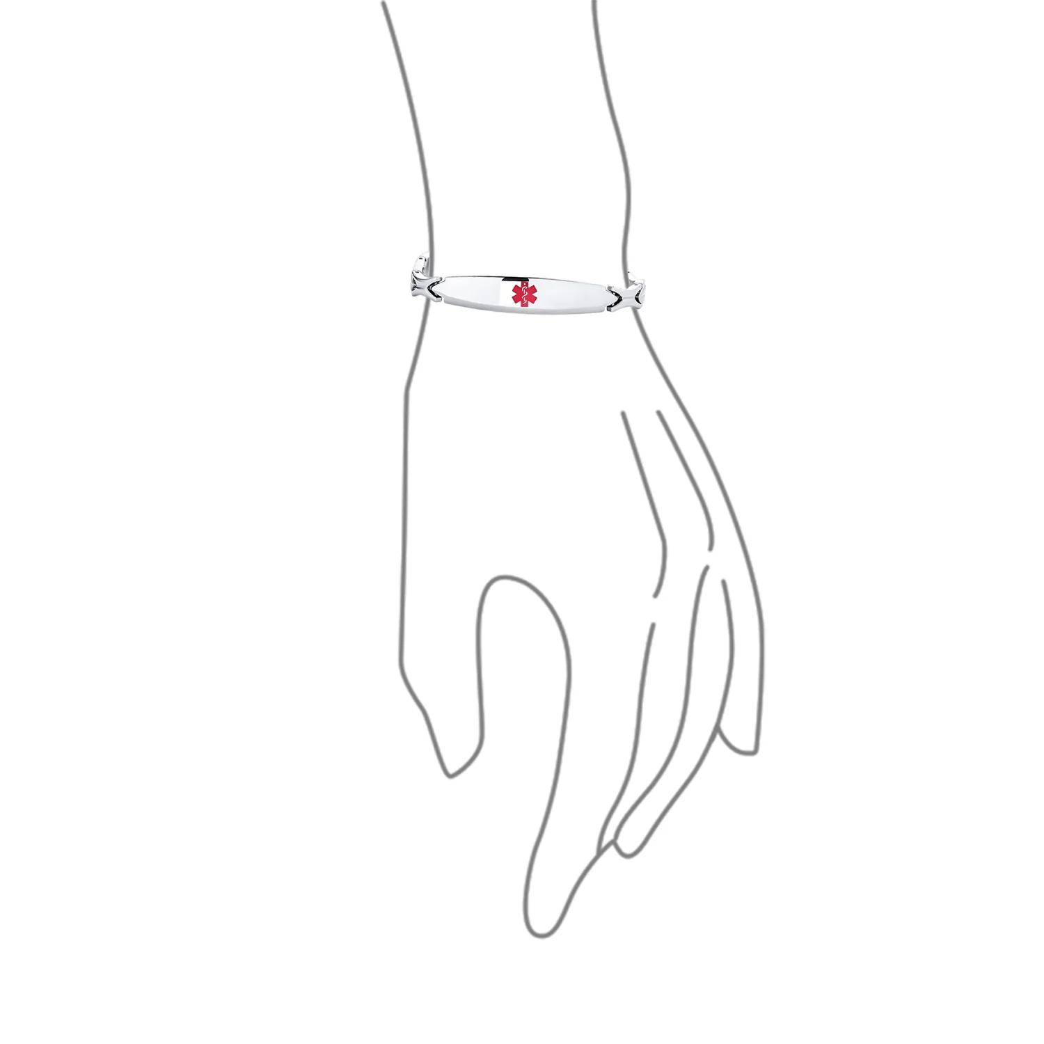 Western Leaf Link Chain Red ID Bracelet for Men Silver Stainless Steel 7.5 Inch - Image 29