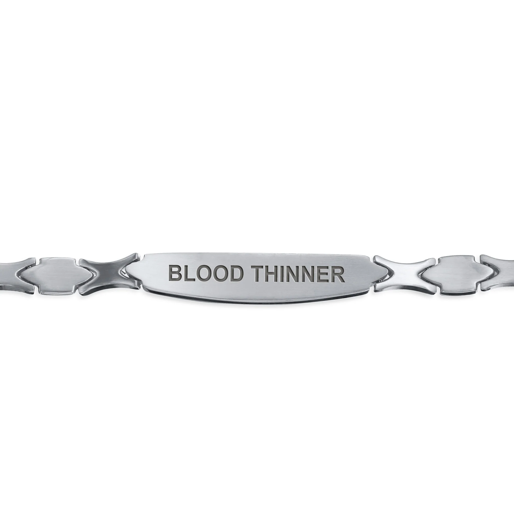 Western Leaf Link Chain Red ID Bracelet for Men Silver Stainless Steel 7.5 Inch - Image 3