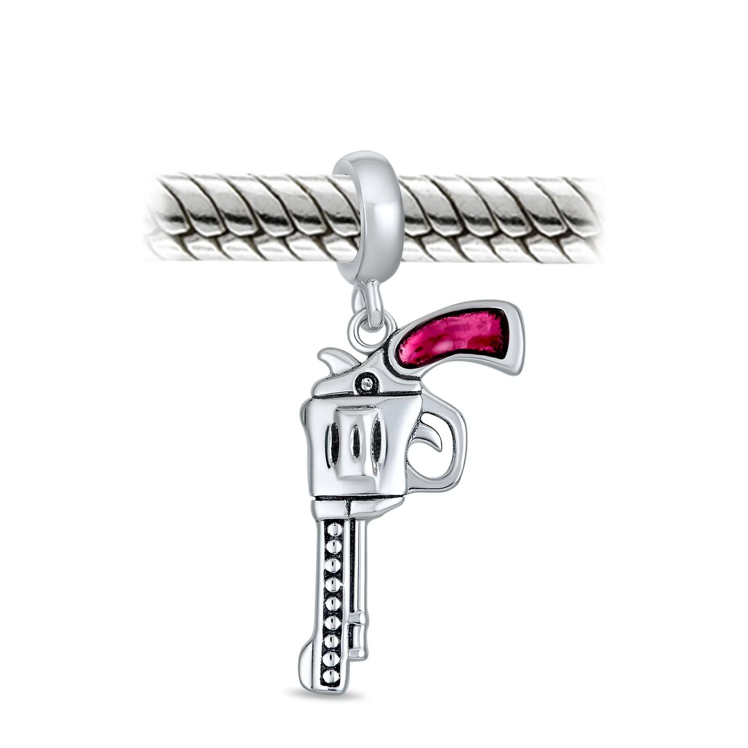 Western Dangle Toy-Gun-Charm Bead .925 Sterling Silver for European Bracelet - Image 2