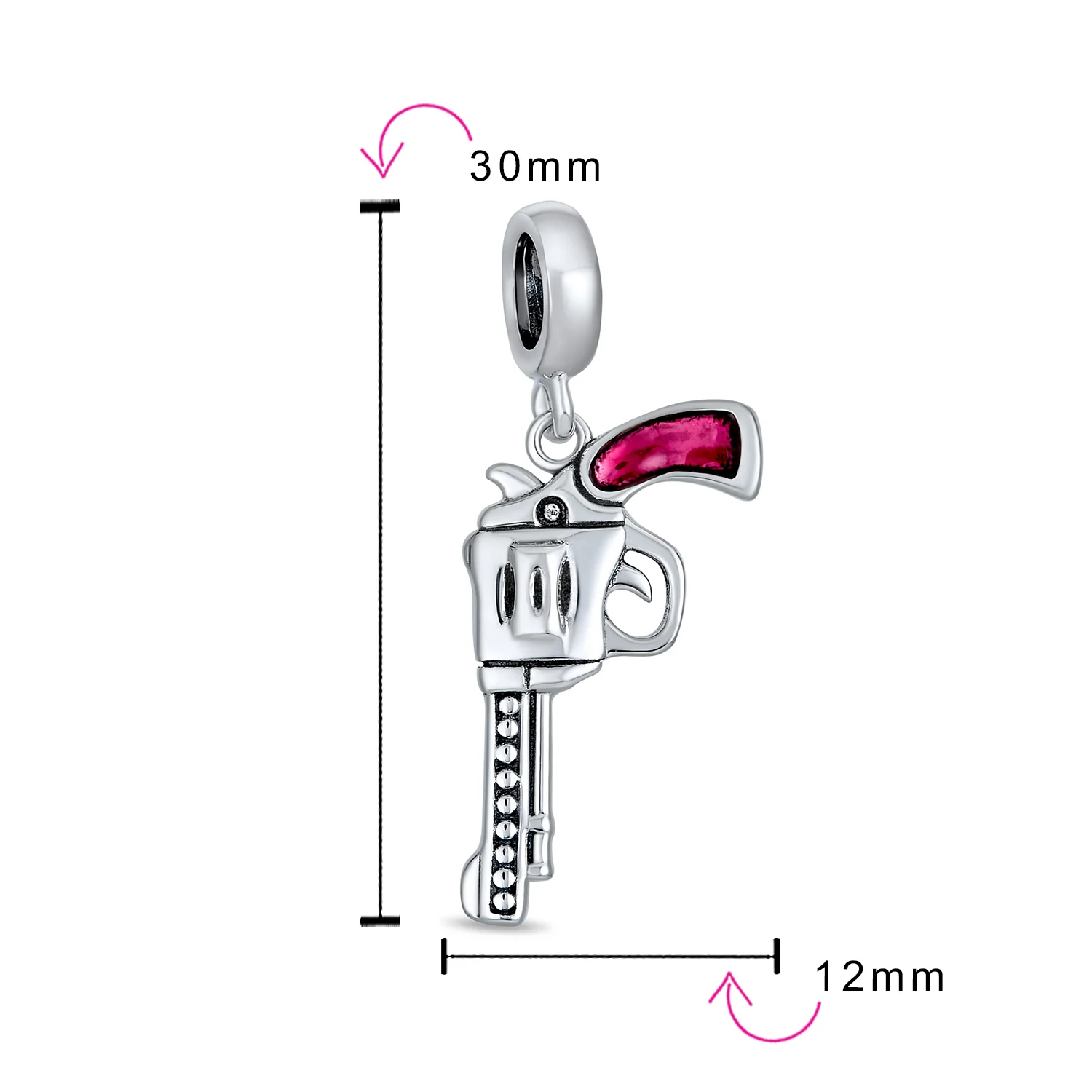 Western Dangle Toy-Gun-Charm Bead .925 Sterling Silver for European Bracelet - Image 3