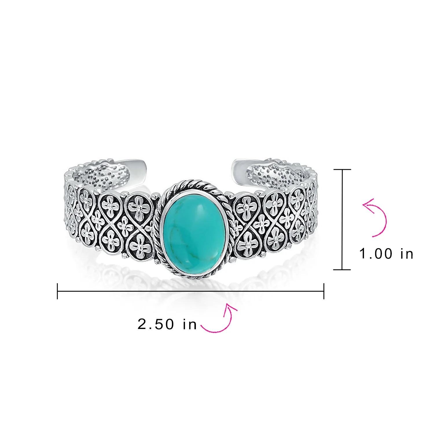 Western Turquoise Gemstone Lattice Bracelet & Dangle Earring Set Sterling Silver - Image 6