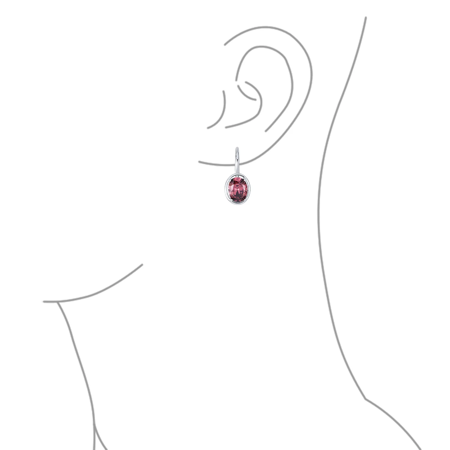 Vintage Oval CZ Drop Earrings Lever Back Sterling Silver - Image 12