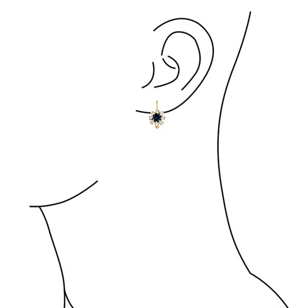 White CZ Flower Gold Plated Drop Earrings More Colors - Image 15