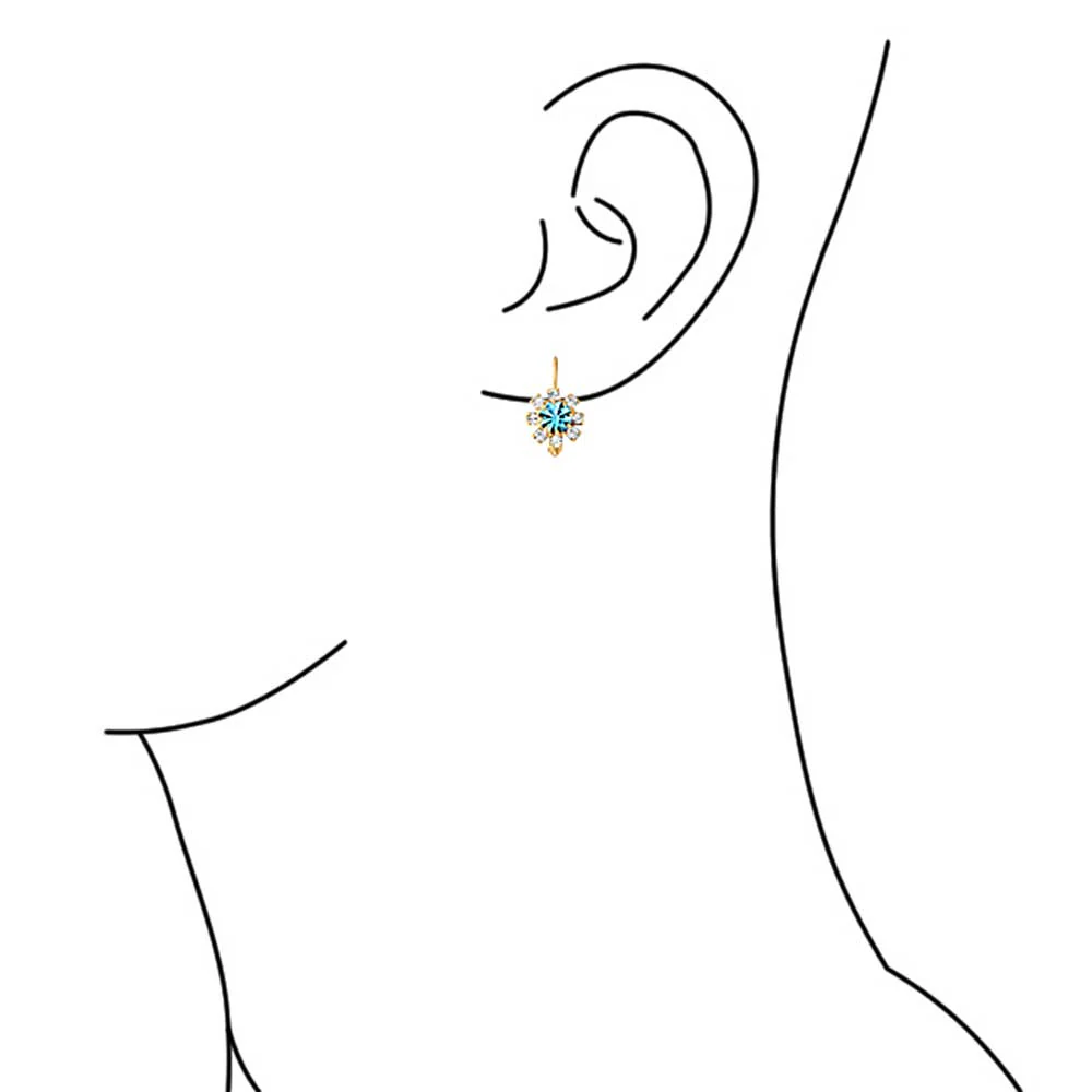 White CZ Flower Gold Plated Drop Earrings More Colors - Image 16