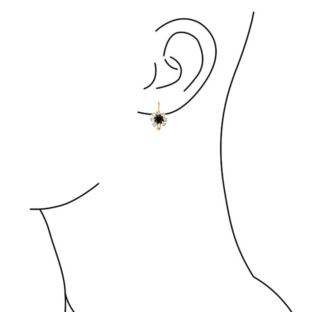 White CZ Flower Gold Plated Drop Earrings More Colors - Image 18