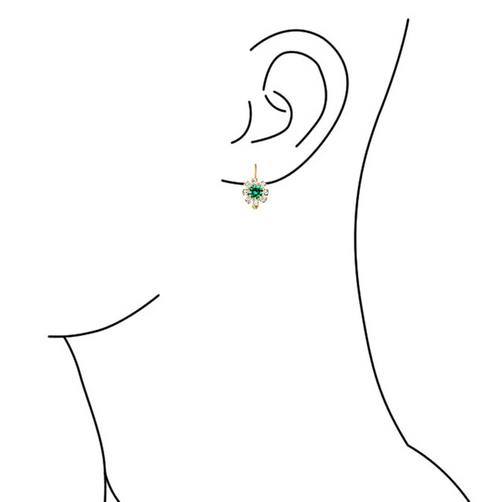 White CZ Flower Gold Plated Drop Earrings More Colors - Image 21