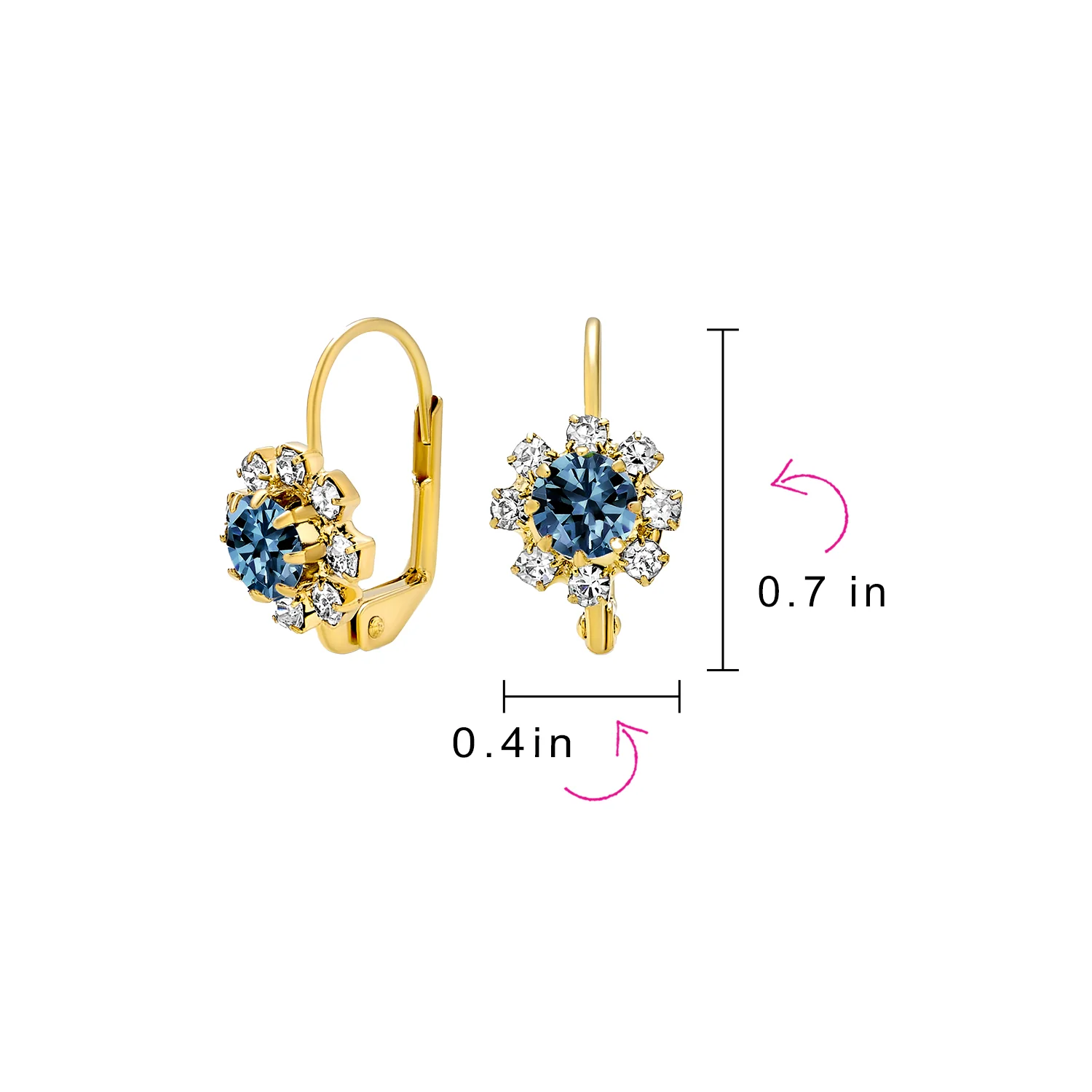 White CZ Flower Gold Plated Drop Earrings More Colors - Image 22