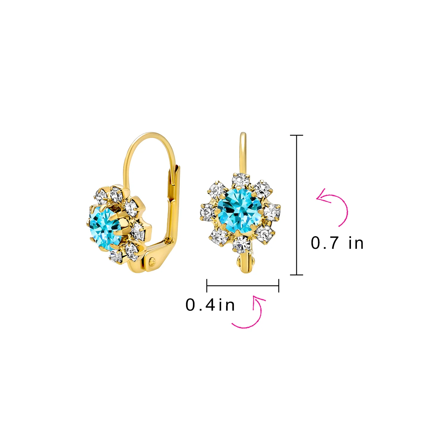 White CZ Flower Gold Plated Drop Earrings More Colors - Image 23
